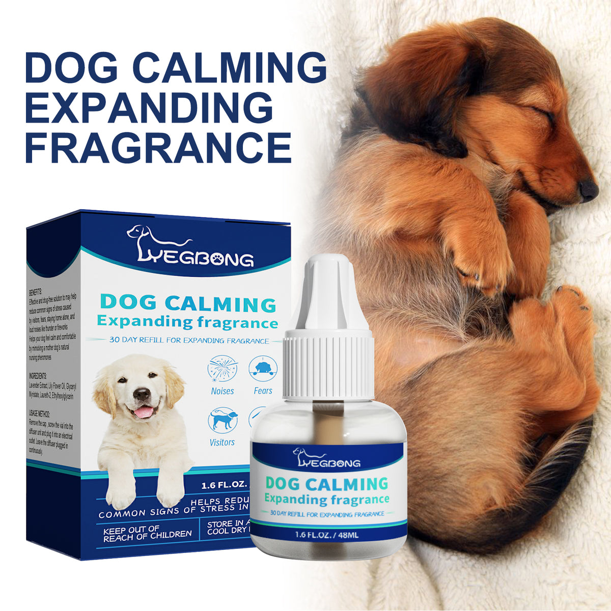 Pet Calming Diffuser – Lavender Anxiety & Stress Relief for Dogs & Cats