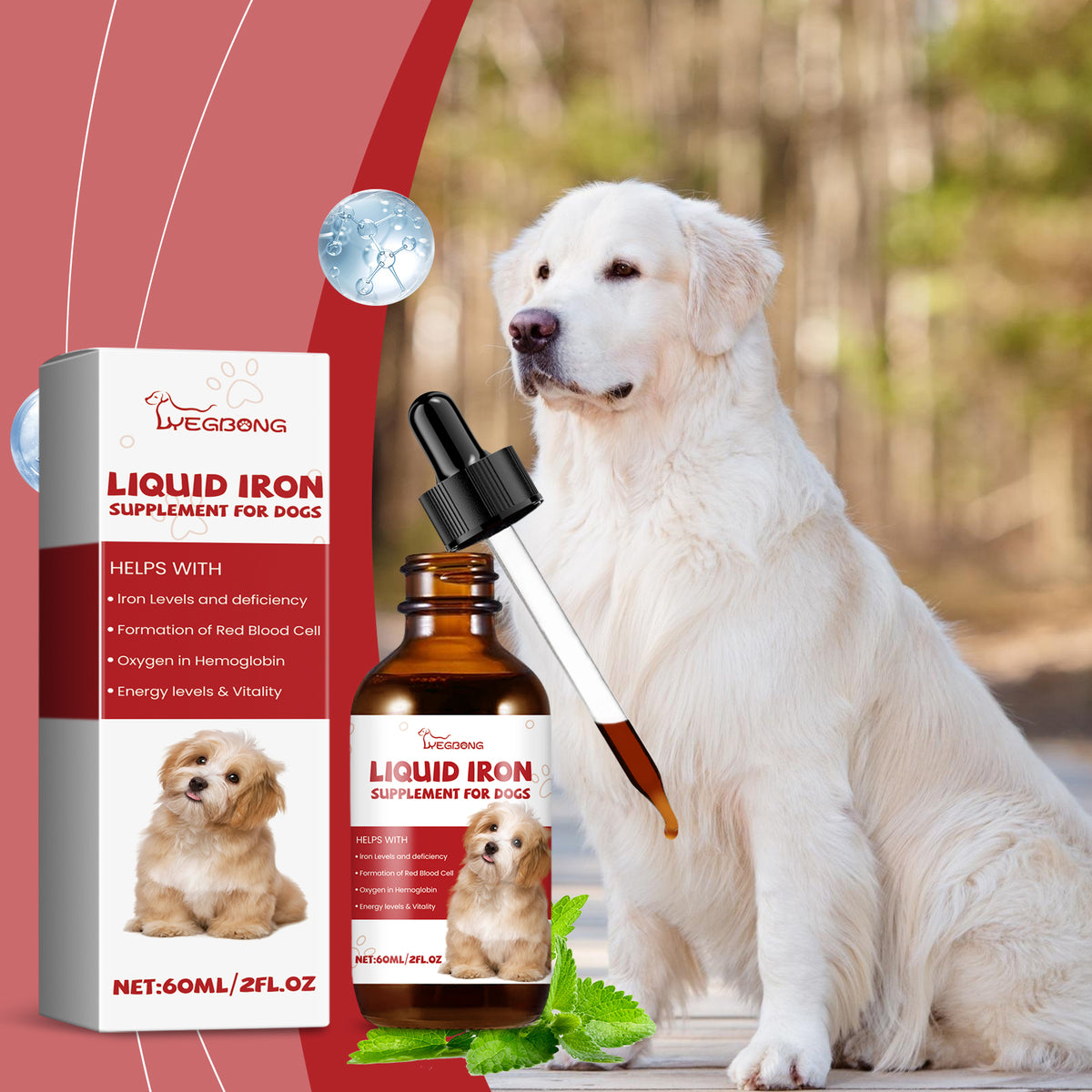 Dog Liquid Iron Drops — Boosts Energy, Red Blood Cells & Vitality